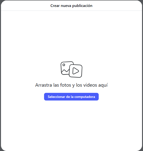 Seleccionar tipo de publicación en Instagram