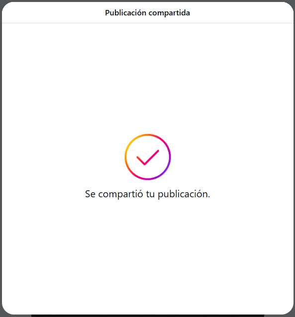 Compartir publicación en Instagram