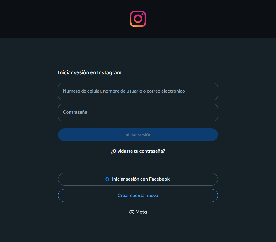 Iniciar sesión en Instagram
