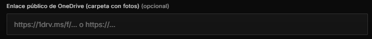 Pegar enlace de OneDrive en el formulario de inscripción